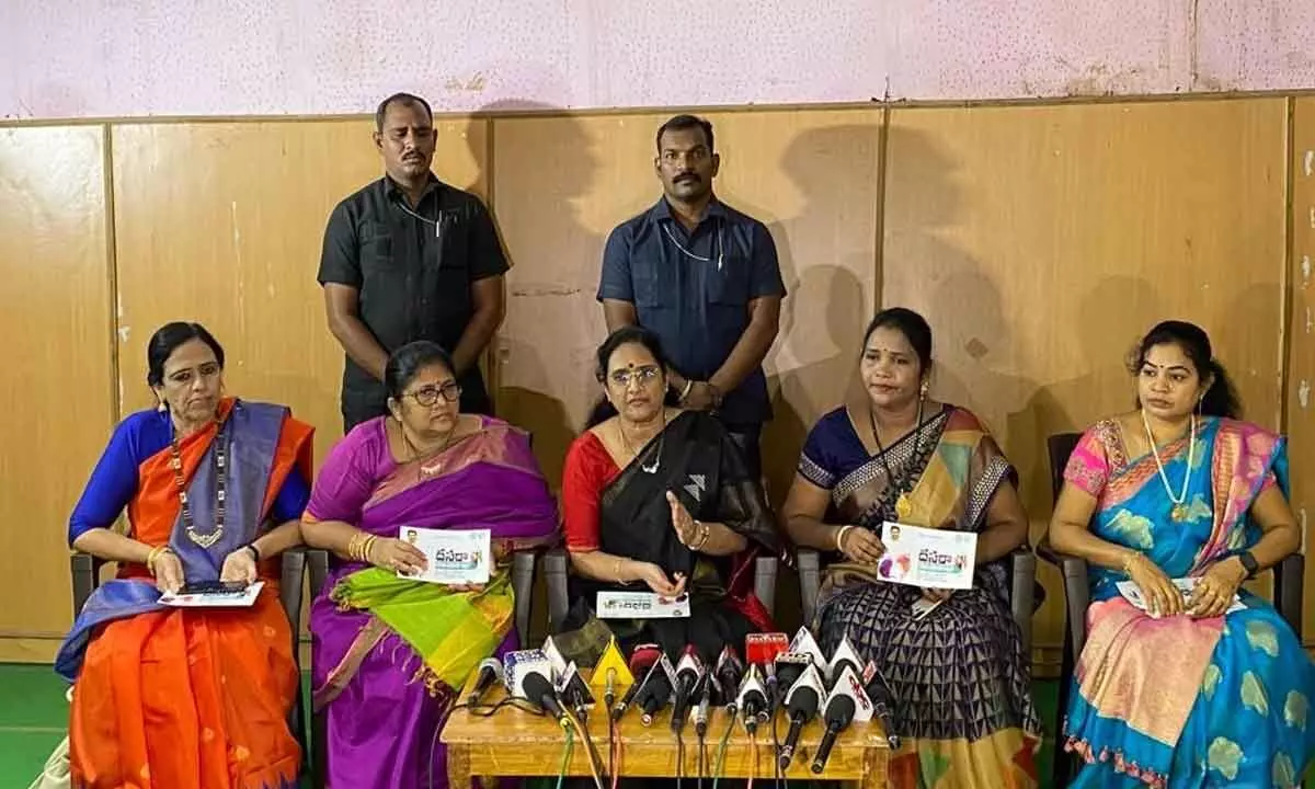 State Womens Commission Chairperson speaking at a media conference in Rajamahendravaram on Friday