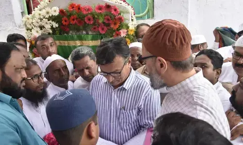 Asaduddin Owaisi lays stone for minority junior college & boys hostel