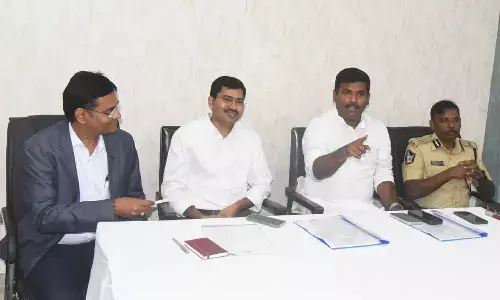 Industries and IT Minister Gudivada Amarnath addressing the media in Visakhapatnam on Friday