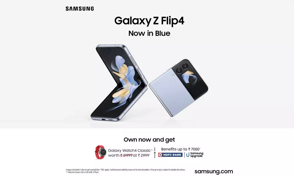 Samsung Launches Galaxy Z Flip4 in Attractive Blue Colour