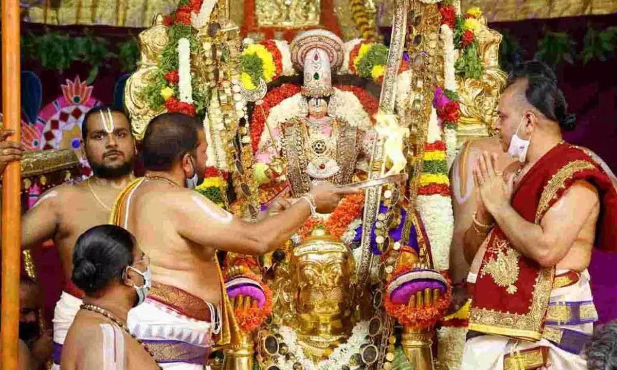 Tirumala Annual Brahmotsavams: Lord Malayappa Swamy rides on Hanumata Vahanam