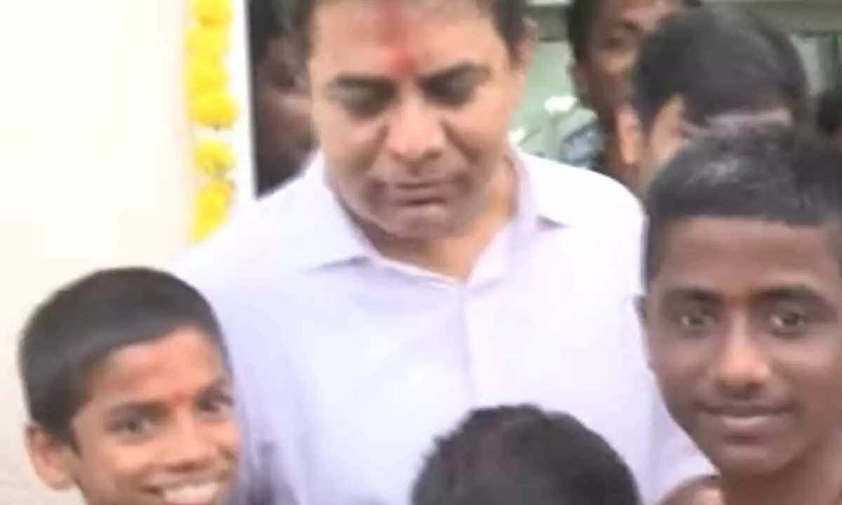 KTR shares candid time with street children, takes selfies