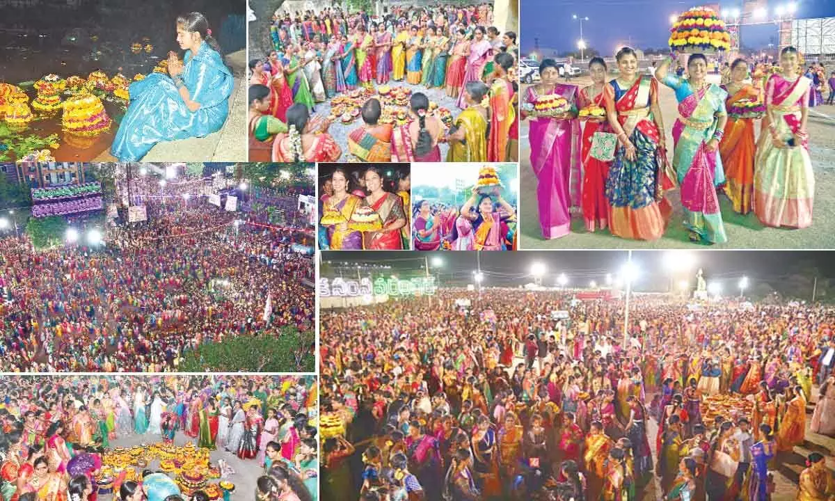 Warangal city soaks in Bathukamma festivities
