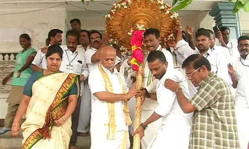 Golden umbrella Utsavam held in Tirumala