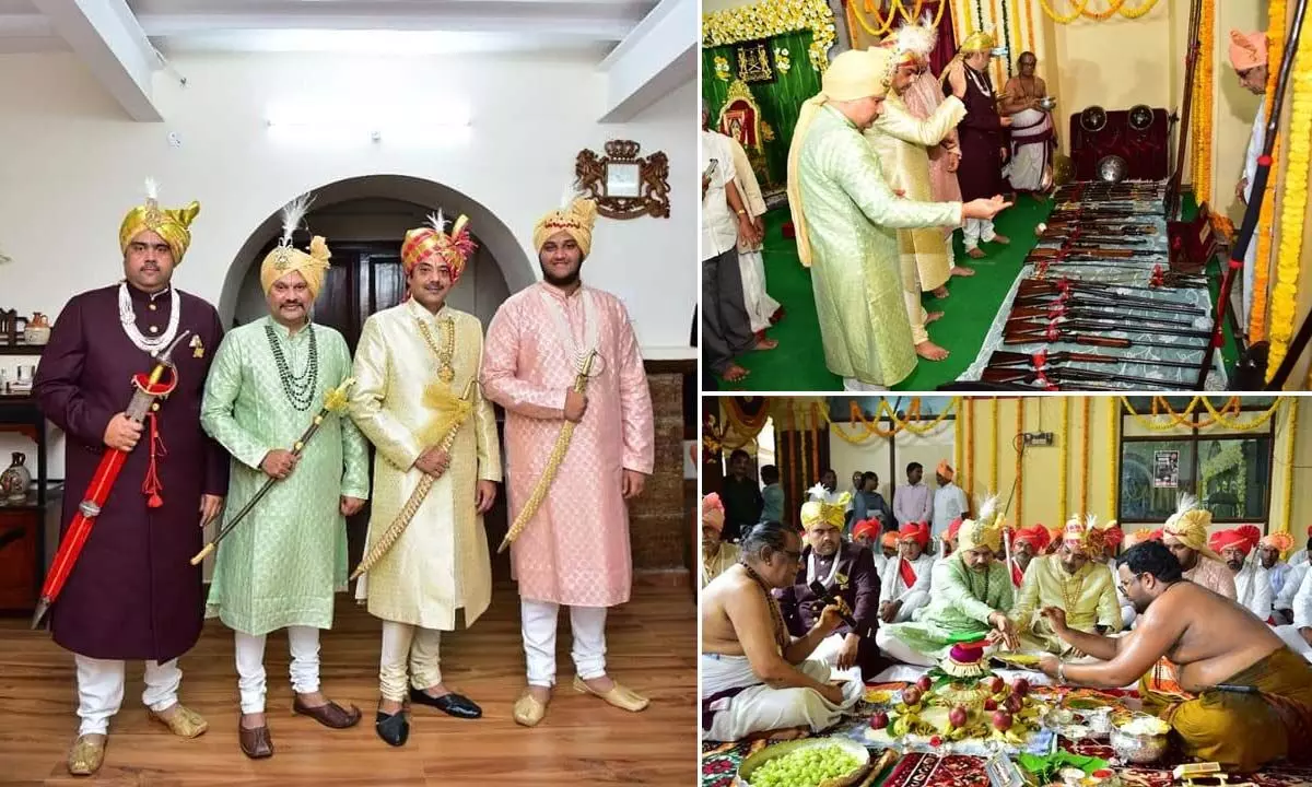 Royal family of Bobbili Samsthanam organises Ayudha Pooja in a grandeur