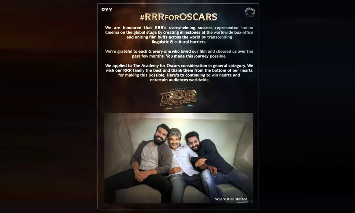 RRR movie makers finally submitted their entries to Oscars 2023 in total 14 categories!