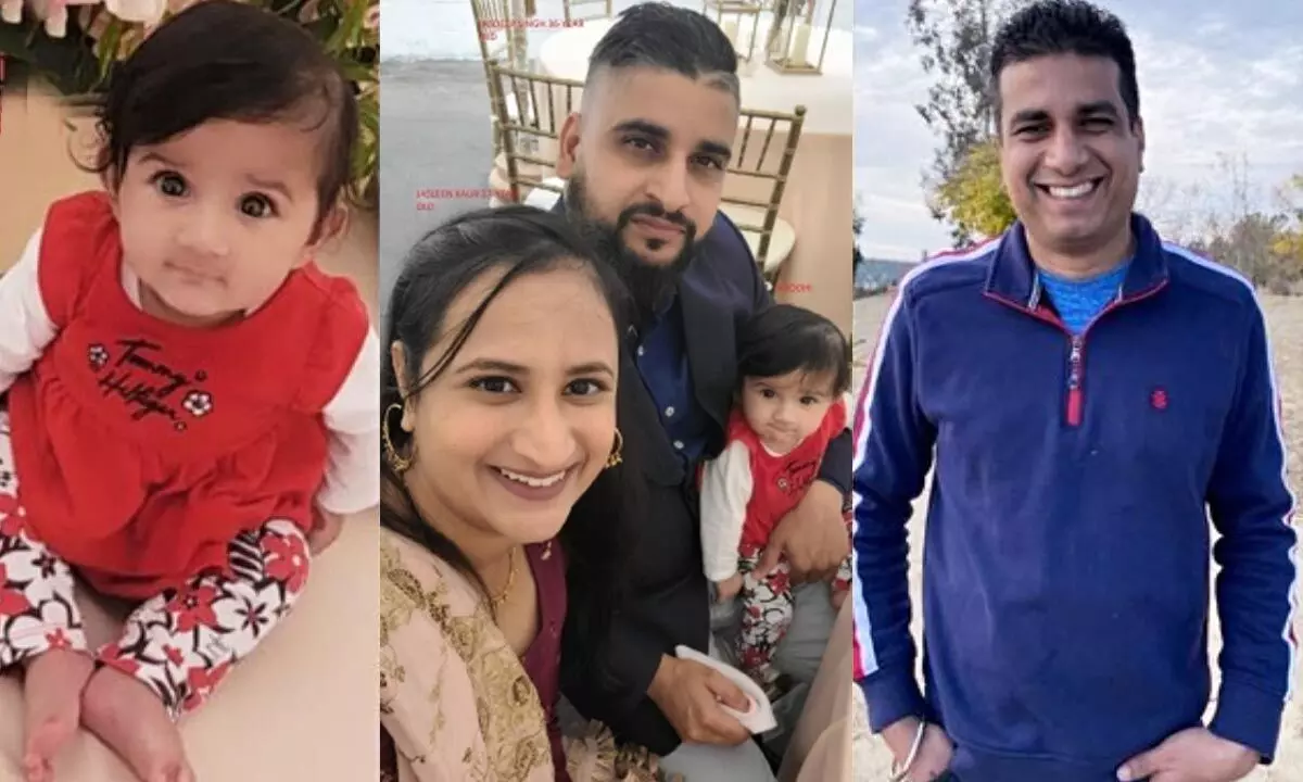 Eight-month-old Aroohi Dheri, her parents, Jasleen Kaur and Jasdeep Singh, and uncle Amandeep Singh, who were kidnapped from California (ANI Photo/ Merced County Sheriff’s Office)
