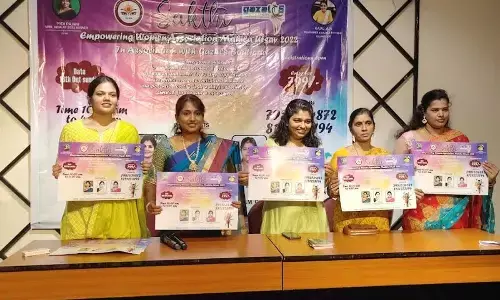 Representatives of SEWA launching a poster in Visakhapatnam on Sunday