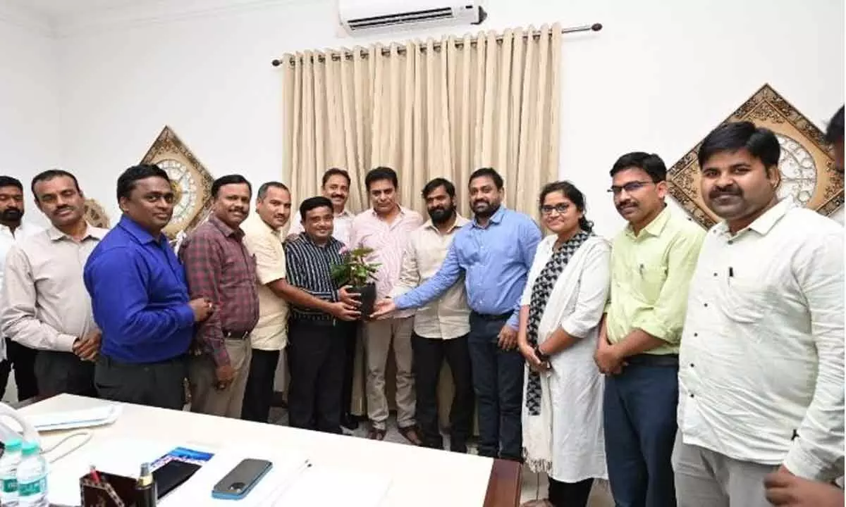 Telangana Group-I Officers Association calling on IT Minister KT Rama Rao in Hyderabad on Monday