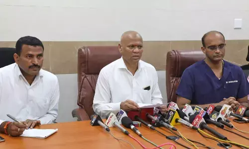 TTD EO A V Dharma Reddy addressing the media in Tirupati on Tuesday