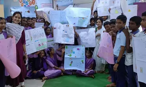 Students taking part in the drug abuse prevention session organised by Green Valley Foundation