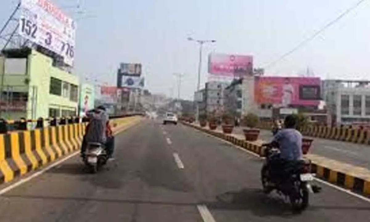 A view of Telugu Talli flyover in Visakhapatnam