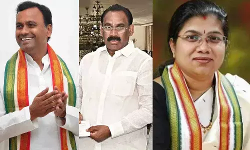 Komatireddy Rajagopal, K Prabhakar Reddy and Palvai Sravanthi