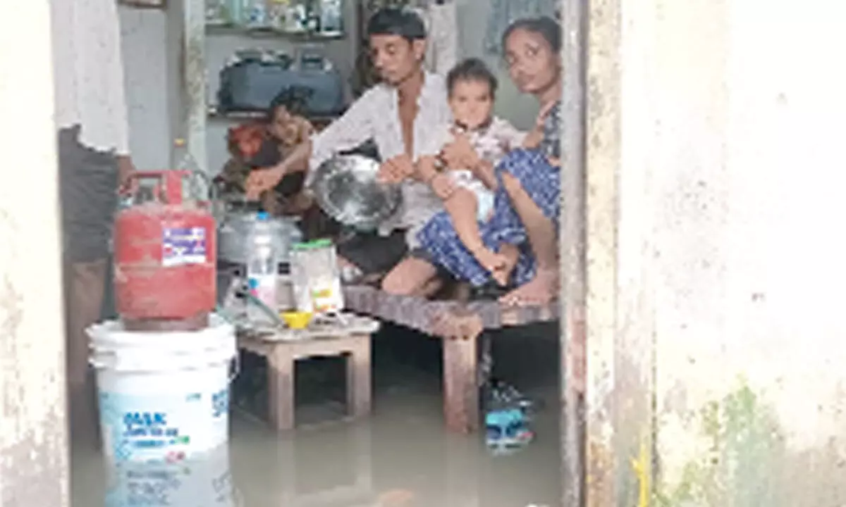 Rainwater entered in houses in Kakinada