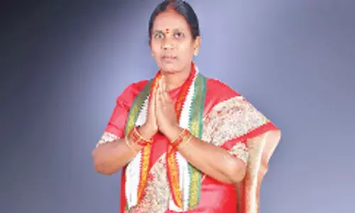Tirupatamma, the Congress party leader from Kollapur constituency, who is in race for MLA ticket