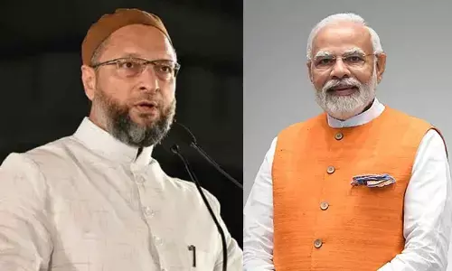 AIMIM president Asaduddin Owaisi; Prime Minister Narendra Modi