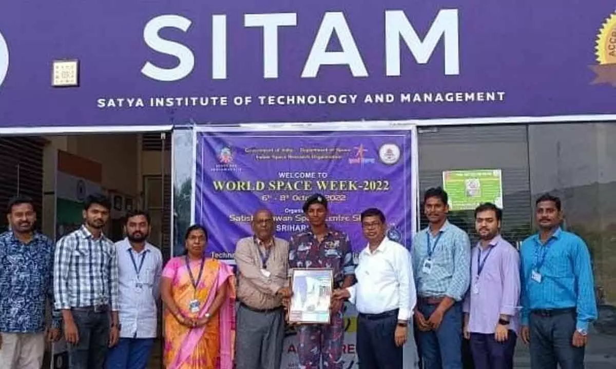 SITAM staff with NCC cadet Rohit in Vizianagaram on Thursday