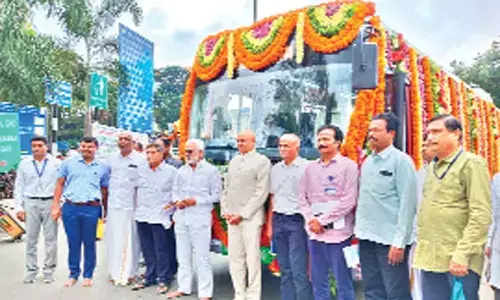 TTD chairman Y S Subba Reddy with representatives of Olectra Greentech Limited at Tirumala on Friday