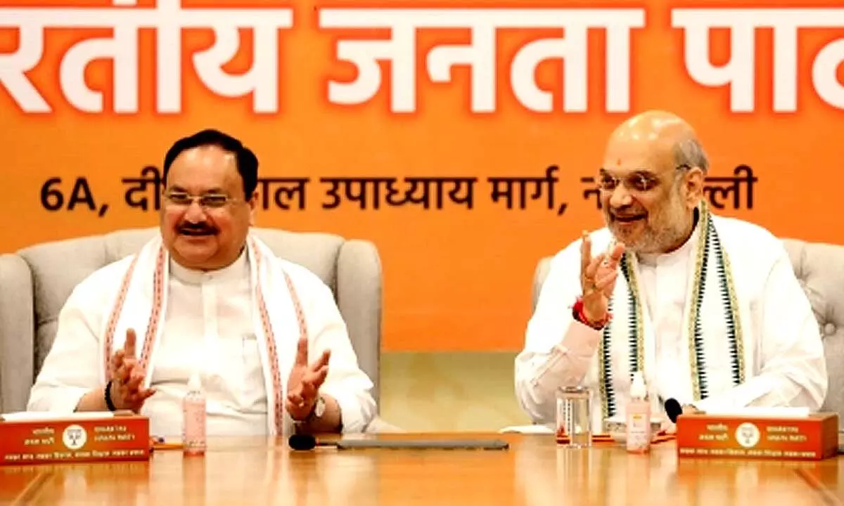 BJP president J.P. Nadda and Union Home Minister Amit Shah