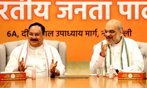 BJP president J.P. Nadda and Union Home Minister Amit Shah