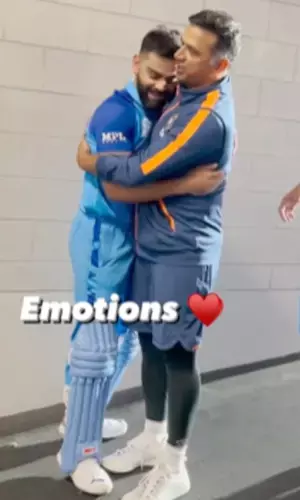 T20 World Cup: Rahul Dravid’s hug to King Kohli will melt your heart [Watch]