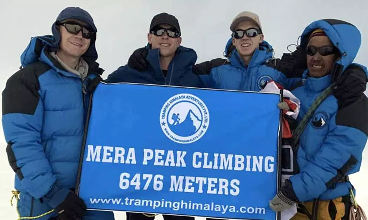 The 30-minute workout on Mera Peak included push-ups and planks.