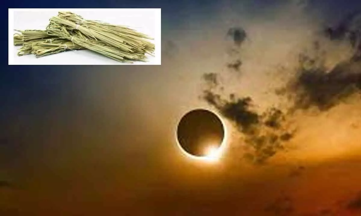 Why Darbha grass is used during eclipse?