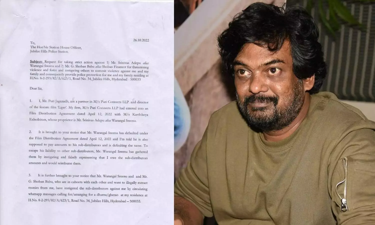 Police file a complaint against distributors of Liger by Puri Jagannadh