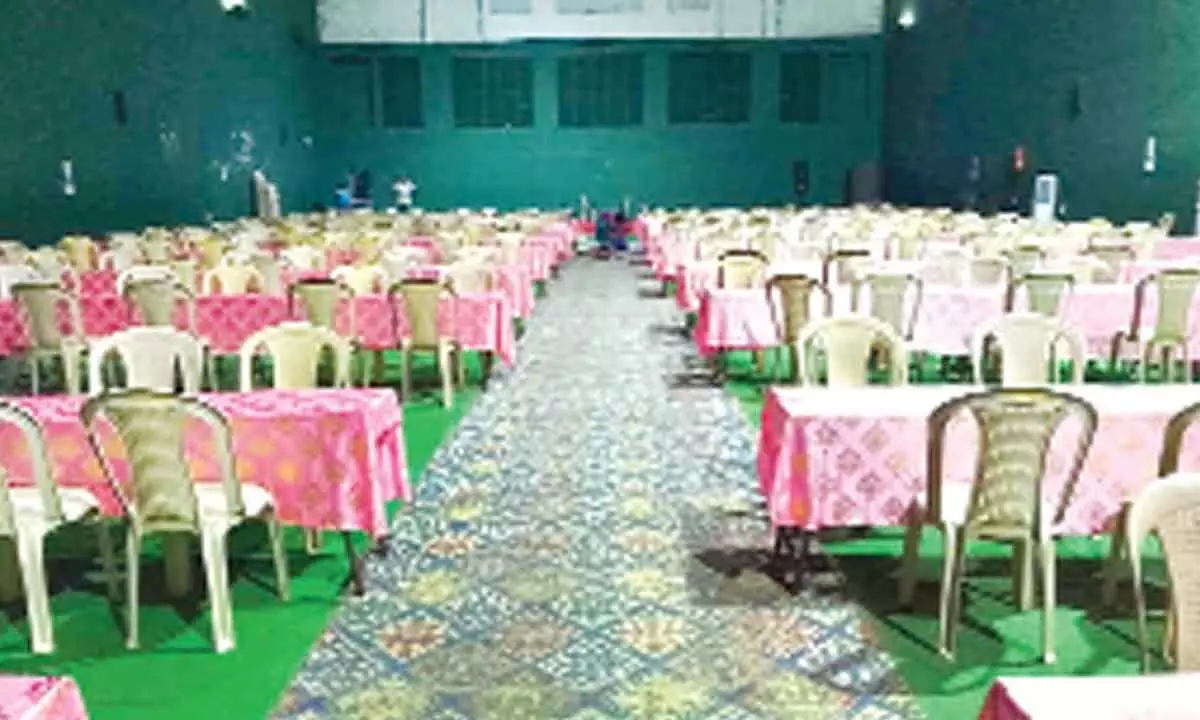 Arrangements are in full swing at Srinivasa sports complex in Tirupati for the national Chess tournament