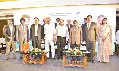 Minister for forests Peddireddi Ramachandra Reddy with officials at the valedictory of Forcon-AP1 in Vijayawada on Friday