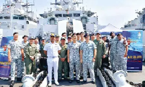 RSN personnel visit IN ships during cross deck visit as a part of SIMBEX