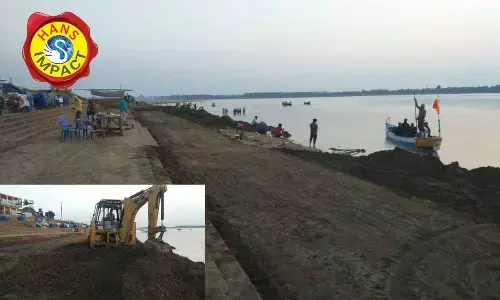 Bhadrachalam: Officials scramble to clean up Godavari bund for devotees