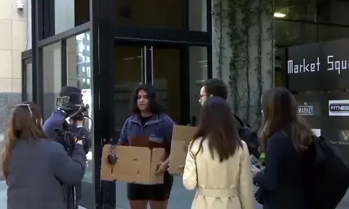 Video of two fired employees outside Headquarters; Know the fact