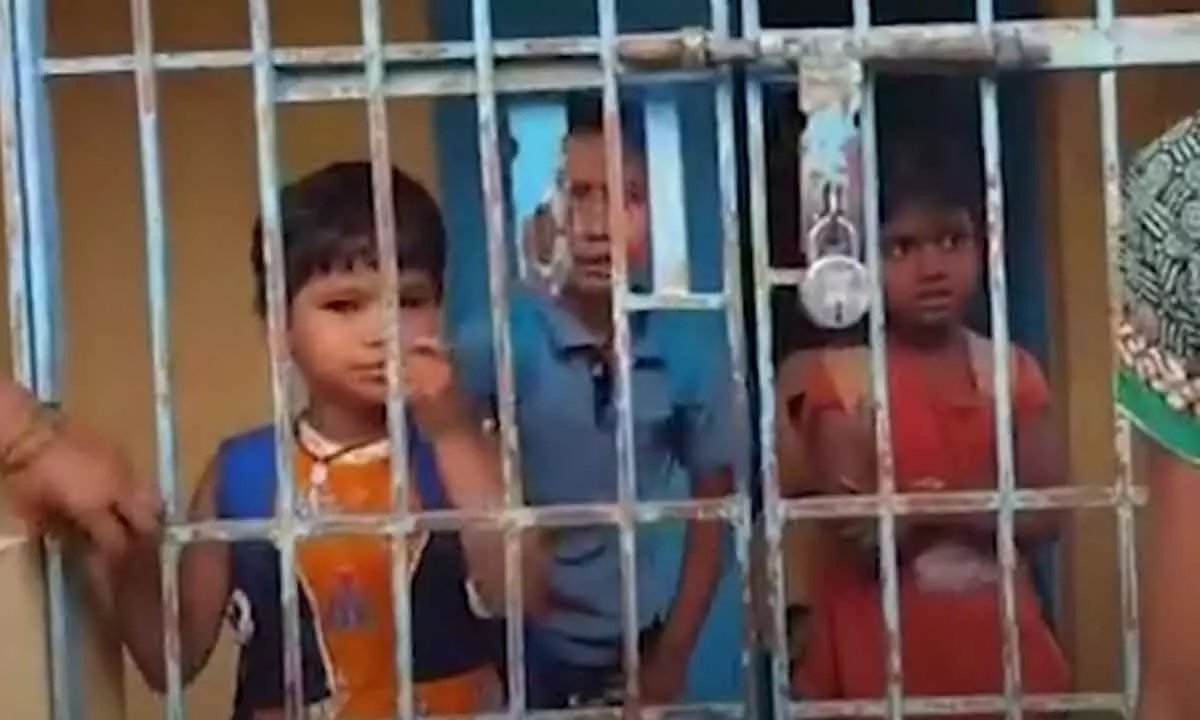 Workers lock children in Anganwadi Centre