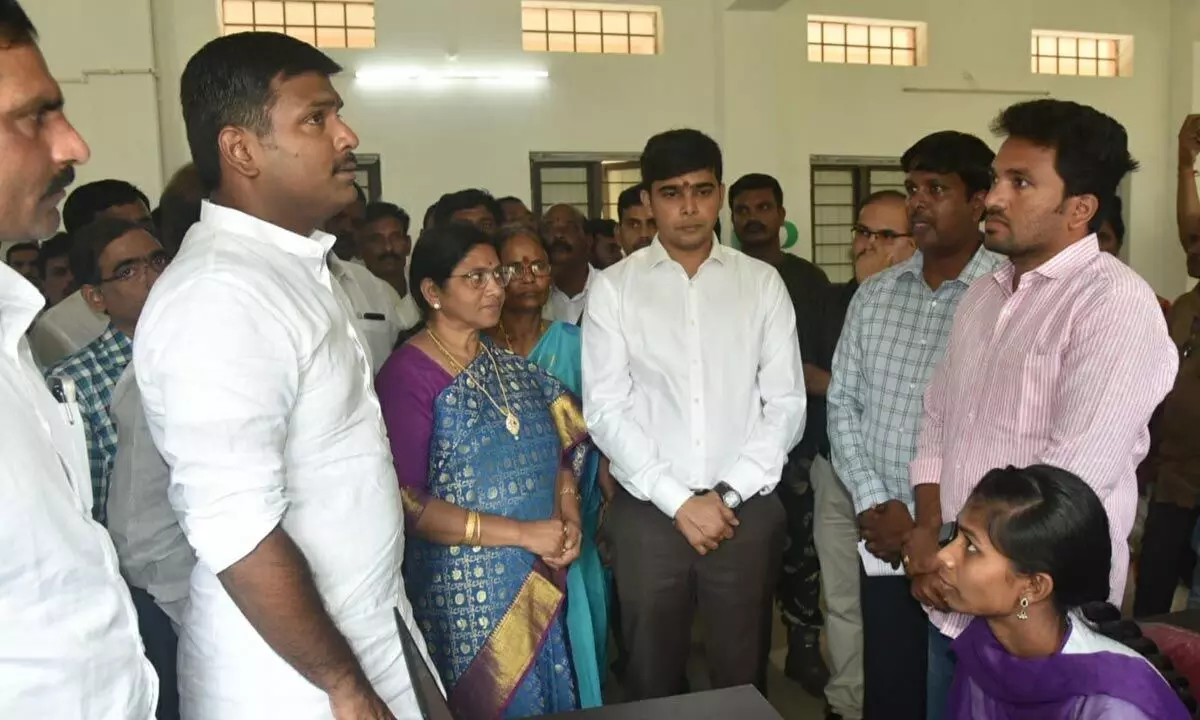 Industries Minister Gudivada Amarnath at the Skill Development Centre in Anakapalli district on Sunday