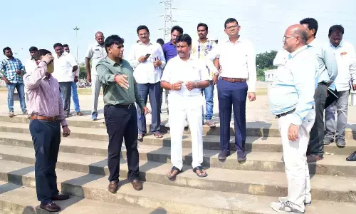 Officials inspect arrangements for holy dip in Krishna river