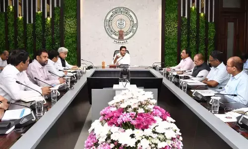 Chief Minister Y S Jagan Mohan Reddy reviews the progress in achieving Sustainable Development Goals, at his camp office in Tadepalli on Monday