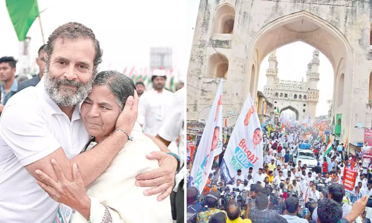 Hyderabad: Rahul gets rousing welcome as Bharat Jodo Yatra enters city