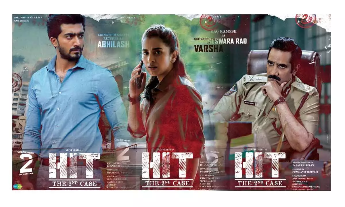 HIT 2: The First Look Posters Of Srinath, Komalee And Rao Ramesh Are Unveiled From Adivi Seshs Cop Drama…