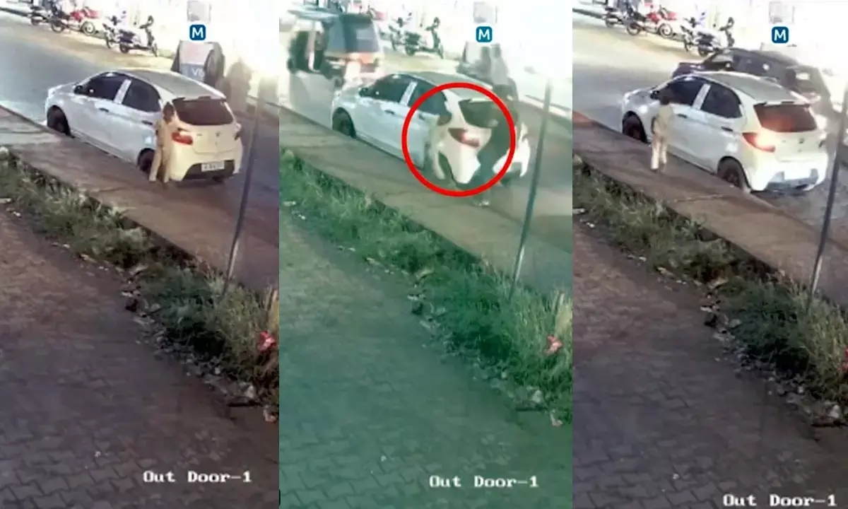 Kerala Man Kicking A Six-Year- Old Boy For Casually Leaning On His Car