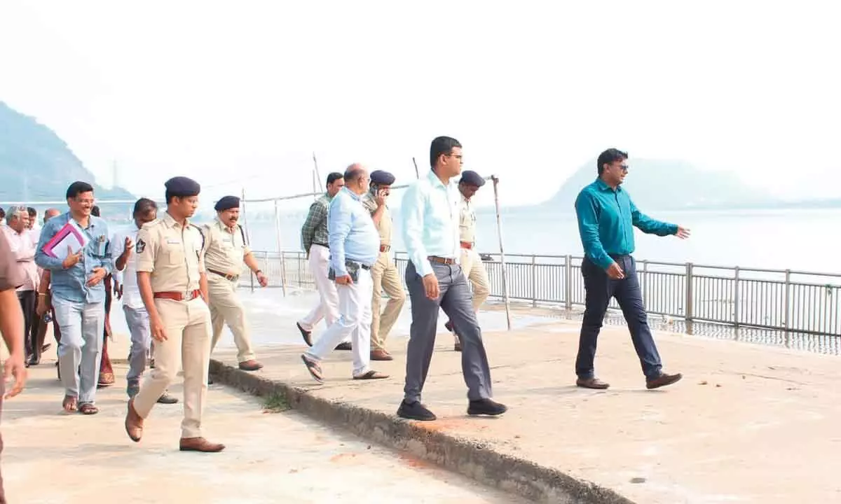 Officials inspect Krishna bathing ghats