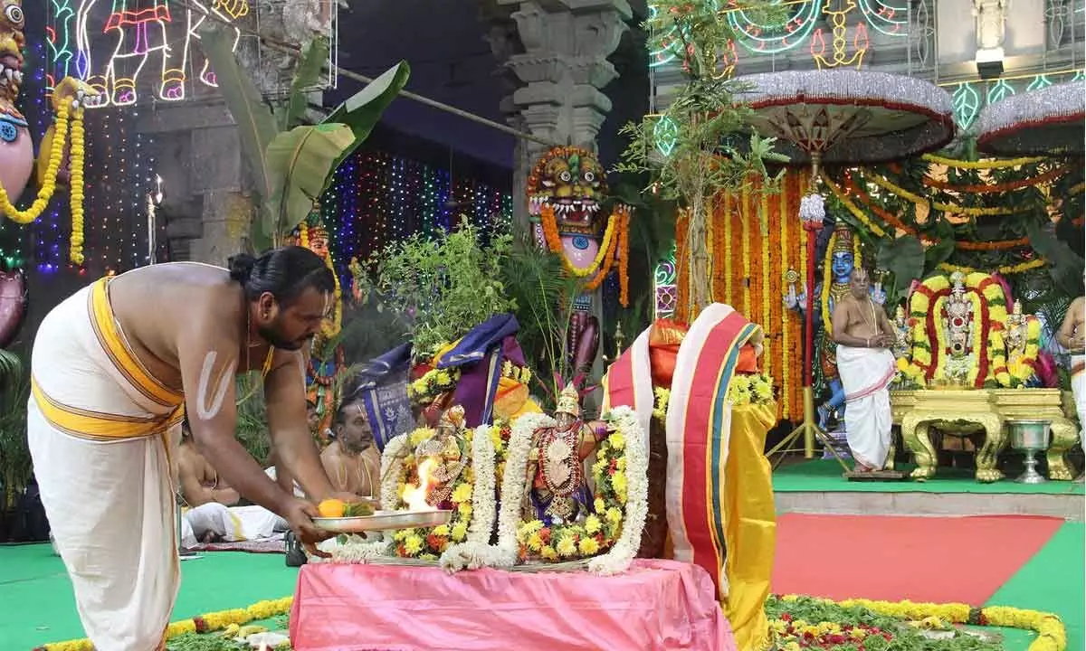 Tulasi puja held grandly at Vasantha mandapam