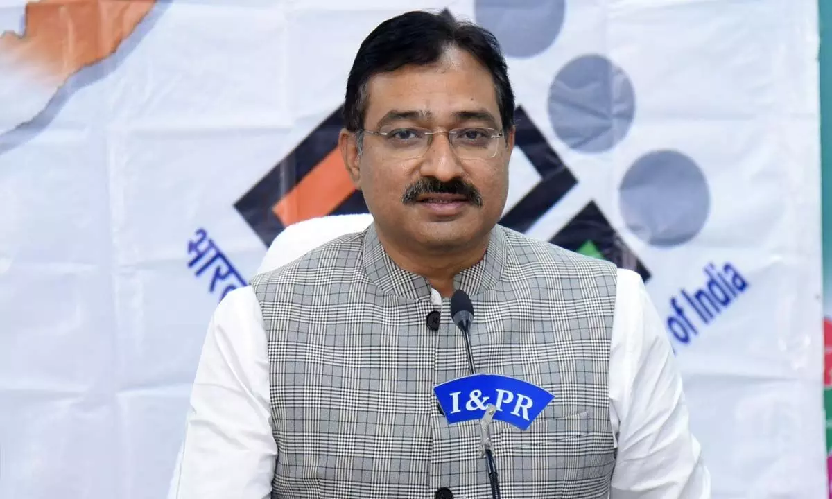 Chief Electoral Officer Mukesh Kumar Meena speaks to media after releasing electoral rolls,  at the Secretariat on Wednesday