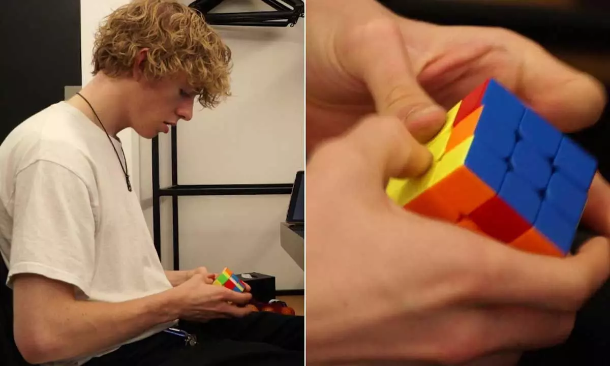 George Scholey, a 20-year-old from the UK, holds the Guinness world record for finishing 6,931 rotating puzzle cubes in 24 hours.