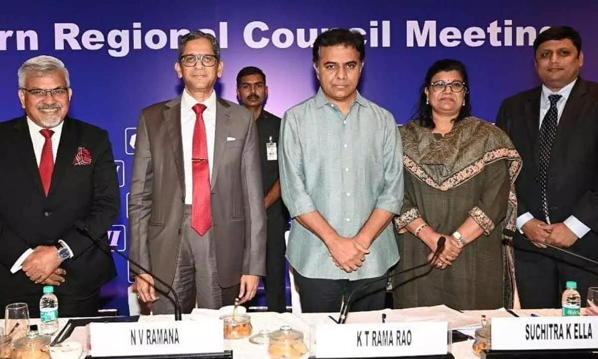 Industries Minister KT Rama Rao and others at  Southern Regional Council meeting in Hyderabad on  Saturday