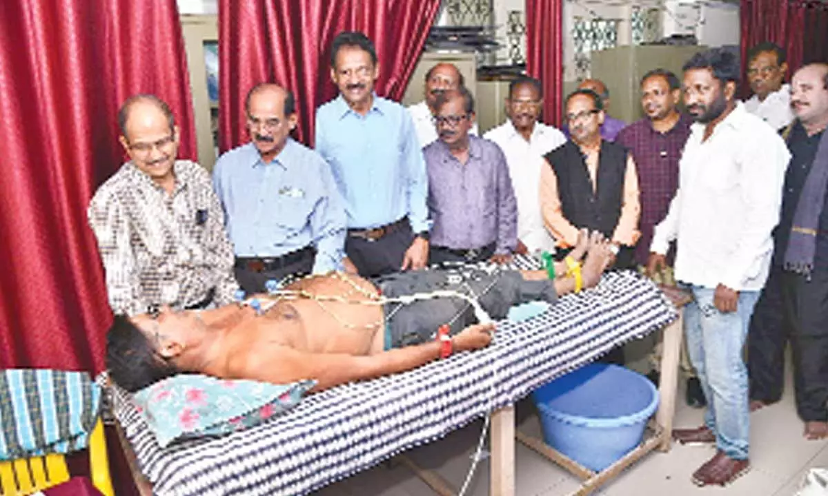 Medical camp held for journalists at IMA Hall in Vijayawada on Sunday