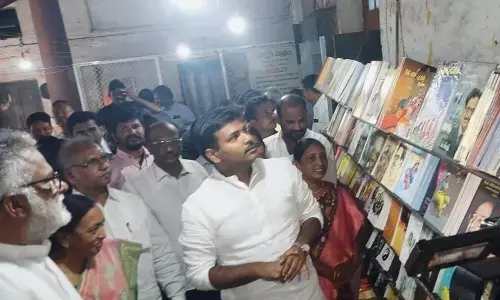 IT Minister Gudivada Amarnath at the book fest organised by Visalandhra in Visakhapatnam on Sunday