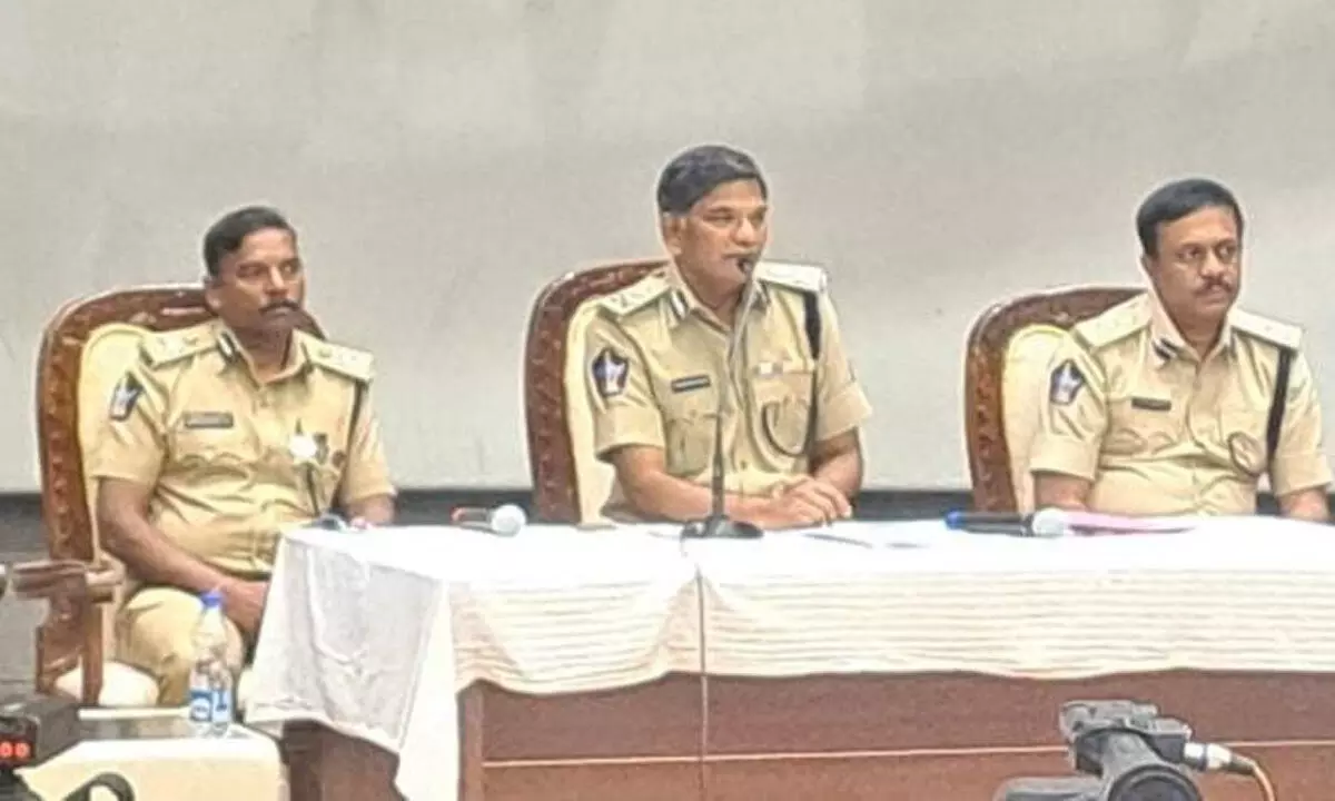 Director General of Police KV Rajendranath Reddy briefing the media in Visakhapatnam on Tuesday