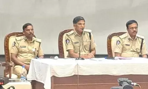 Director General of Police KV Rajendranath Reddy briefing the media in Visakhapatnam on Tuesday