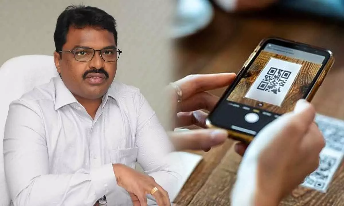 Commissioner: Municipal Commissioner P Raja Babu sharing details about Multi Utility App in Visakhapatnam on Thursday; GVMC to launch a QR code to facilitate digital payments